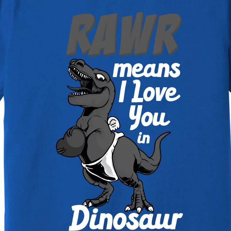 Funny Rawr Means I Love You In Dinosaur Gift Gift Premium T-Shirt