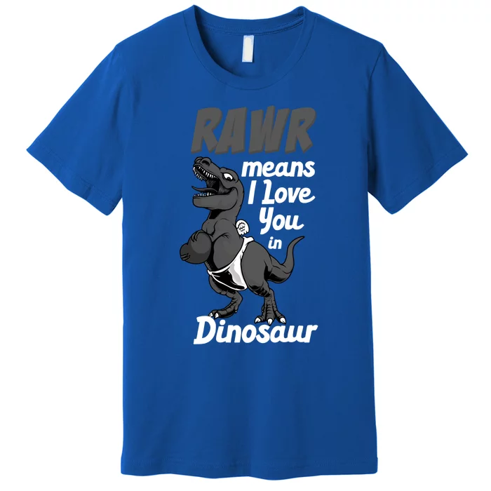 Funny Rawr Means I Love You In Dinosaur Gift Gift Premium T-Shirt