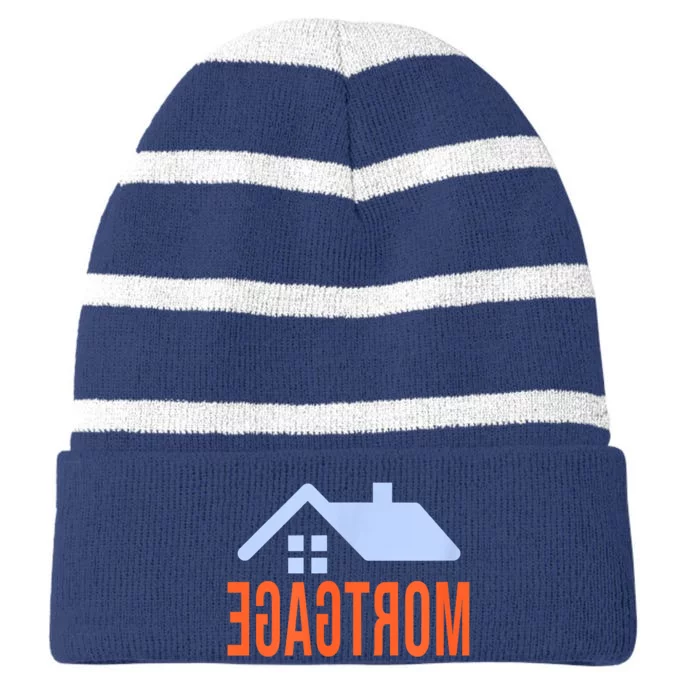 Funny Reverse Mortgage Loanofficer Striped Beanie with Solid Band