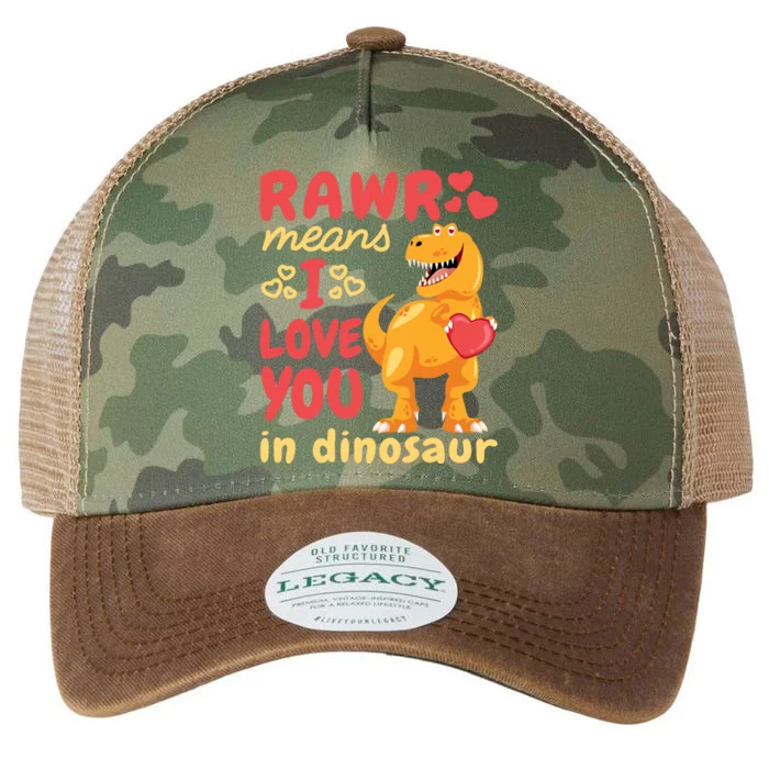 Funny Rawr Means I Love You In Dinosaur Gift Meaningful Gift Legacy Tie Dye Trucker Hat