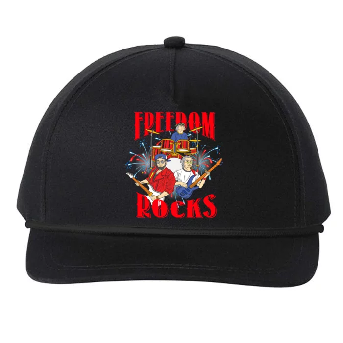 Freedom Rocks Musician Band Members Singer Rock And Roll Great Gift Snapback Five-Panel Rope Hat