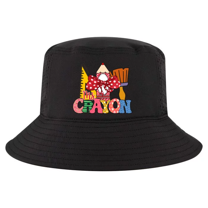 Funny Rainbow Ms. Crayon 100th Day Of School Crayon 100 For Teacher Or Child Cool Comfort Performance Bucket Hat