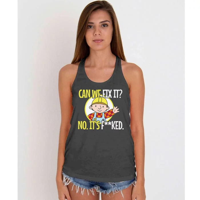 Funny Repair Man Can We Fix It Women's Knotted Racerback Tank