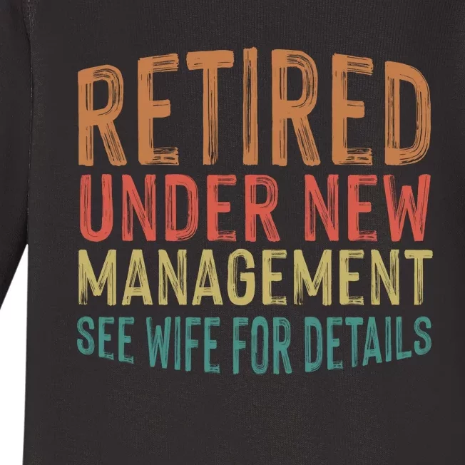 Funny Retirement Men Dad Retiring Party Humor Lovers T Baby Long Sleeve Bodysuit