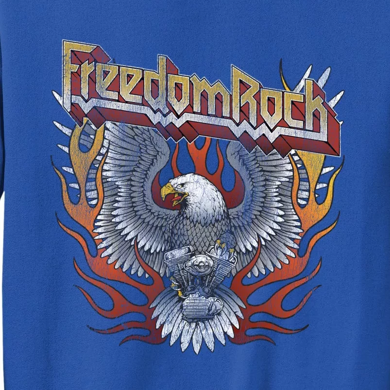 Freedom Rock Motorcycle Usa Eagle 4th July Retro Concert Gift Tall Sweatshirt