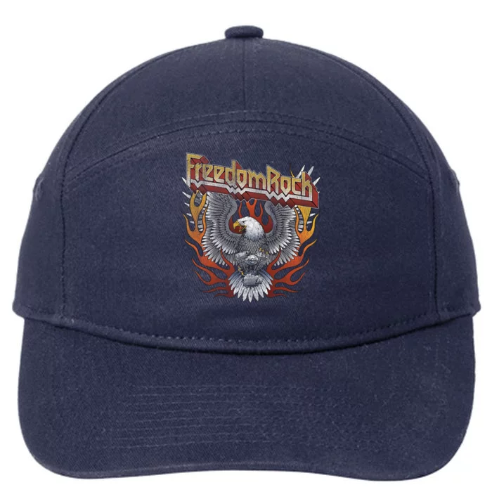 Freedom Rock Motorcycle Usa Eagle 4th July Retro Concert Gift 7-Panel Snapback Hat