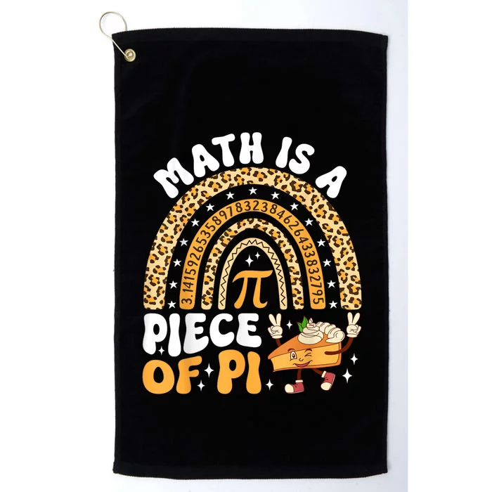 Funny Rainbow Math Is A Piece Of Pi Teacher Pi Day 3.14 Pie Platinum Collection Golf Towel