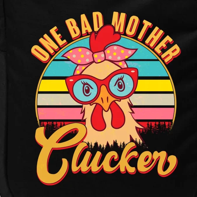 Funny Retro Mothers Day One Bad Mother Clucker Chicken Impact Tech Backpack