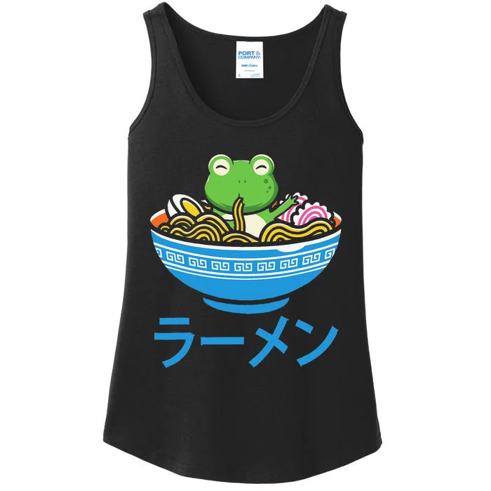 Frog Ra Manga Otaku Japanese Noodles Kawaii Anime Frog Ladies Essential Tank