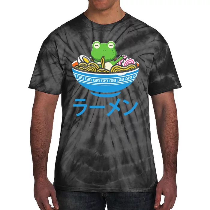 Frog Ra Manga Otaku Japanese Noodles Kawaii Anime Frog Tie-Dye T-Shirt