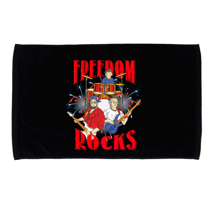 Freedom Rocks Musician Band Members Singer Rock And Roll Gift Microfiber Hand Towel