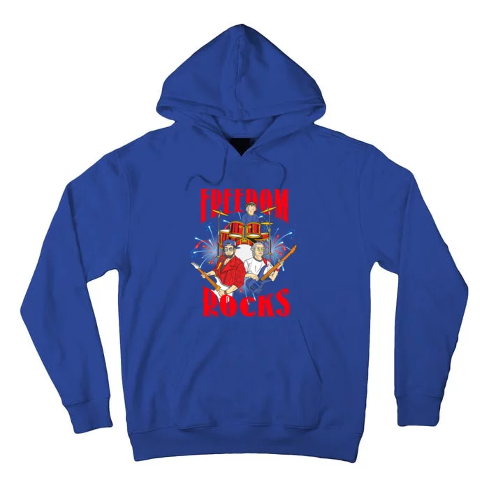 Freedom Rocks Musician Band Members Singer Rock And Roll Gift Tall Hoodie