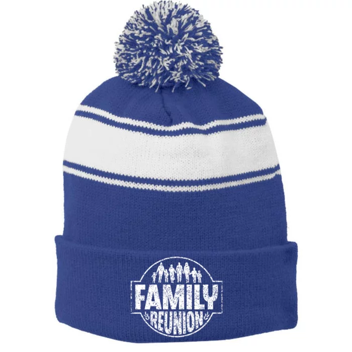 Family Reunion Meeting Gathering Families Family Gift Stripe Pom Pom Beanie