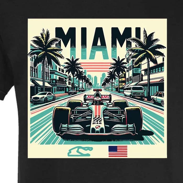 Formula Racing Miami Circuit Retro Usa Pride Garment-Dyed Heavyweight T-Shirt