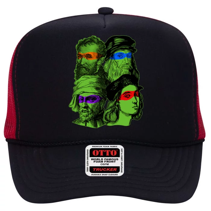 Funny Renaissance Ninja Painters High Crown Mesh Trucker Hat