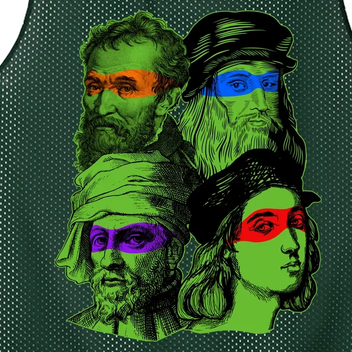 Funny Renaissance Ninja Painters Mesh Reversible Basketball Jersey Tank