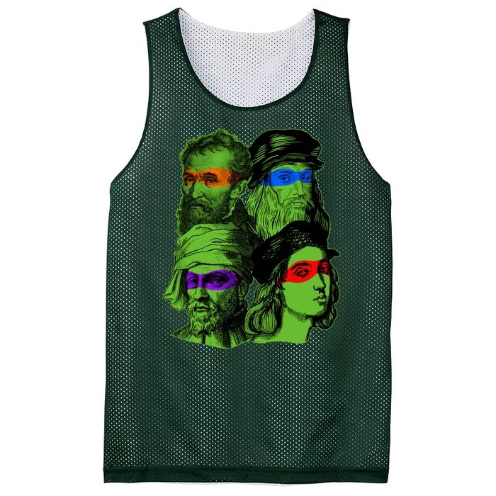 Funny Renaissance Ninja Painters Mesh Reversible Basketball Jersey Tank