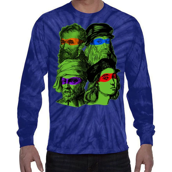 Funny Renaissance Ninja Painters Tie-Dye Long Sleeve Shirt