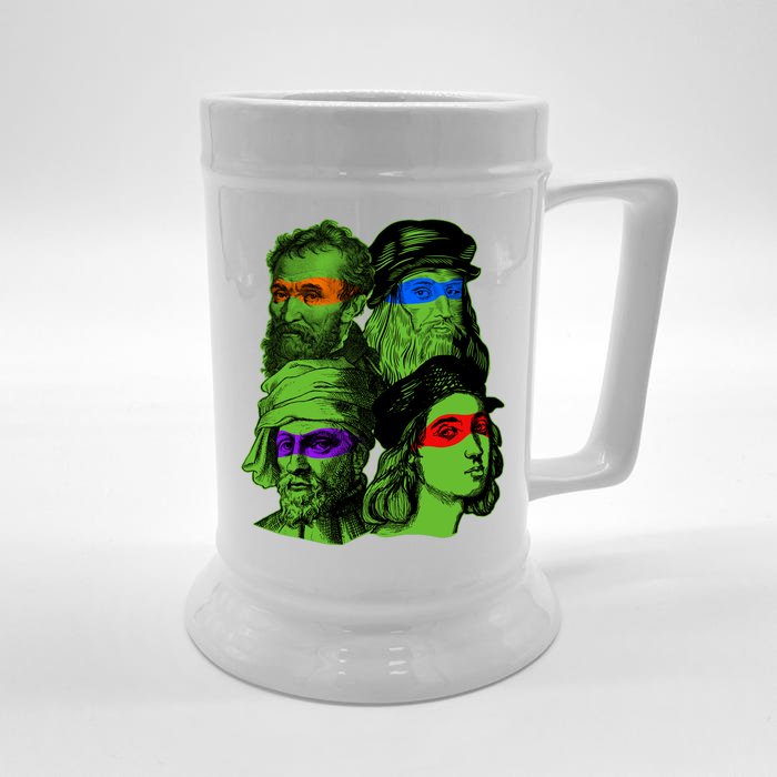 Funny Renaissance Ninja Painters Front & Back Beer Stein