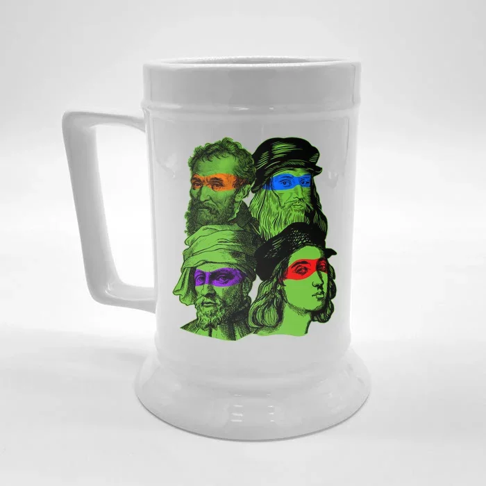 Funny Renaissance Ninja Painters Front & Back Beer Stein