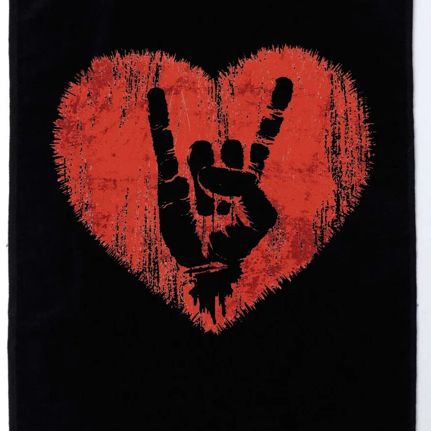 Funny Rock N Roll Music Lover Hand Horns Rock Platinum Collection Golf Towel