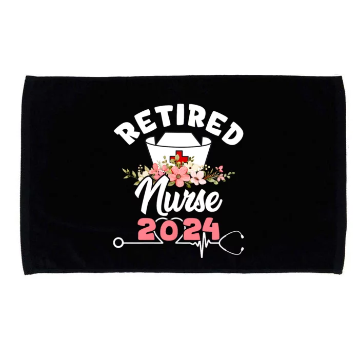 Flower Retired Nurse 2024 Floral Nursing Retirement Microfiber Hand Towel