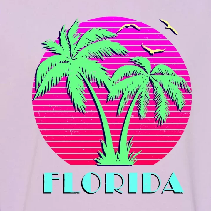 Florida Retro Neon Palm Trees Sunset Garment-Dyed Sweatshirt