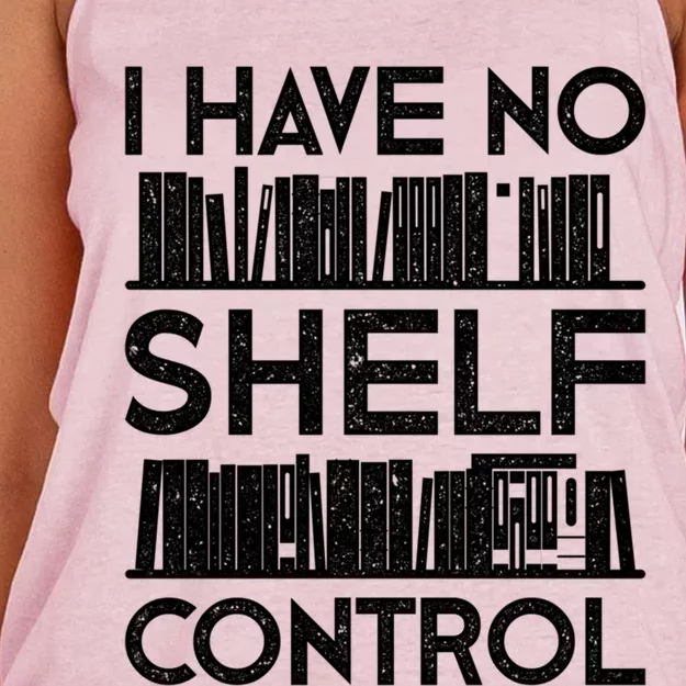 Funny Reading No Shelf Control Book Lover Design Cute Gift Women's Knotted Racerback Tank