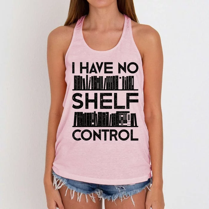 Funny Reading No Shelf Control Book Lover Design Cute Gift Women's Knotted Racerback Tank