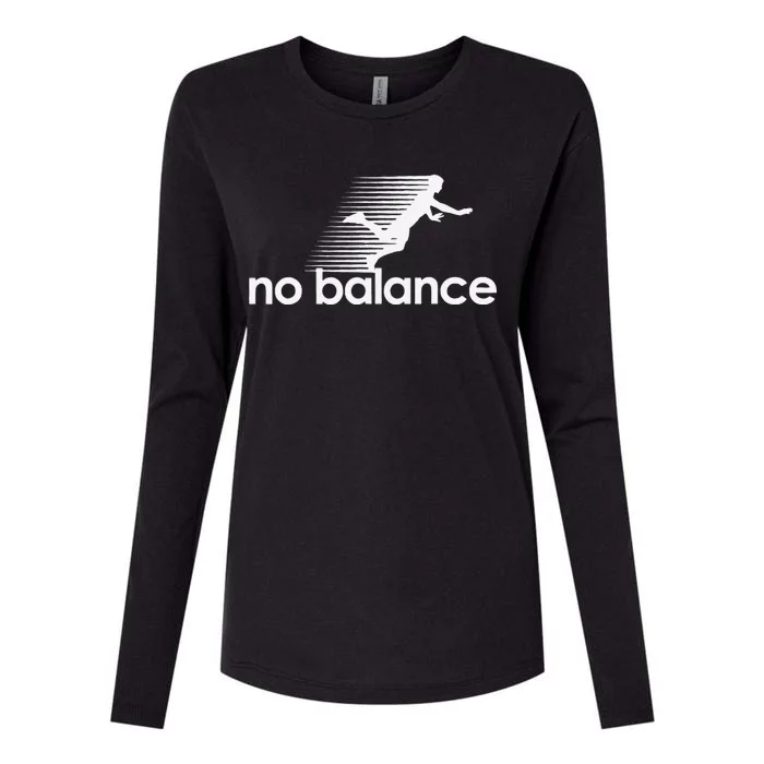 Funny Runner No Balance Womens Cotton Relaxed Long Sleeve T-Shirt