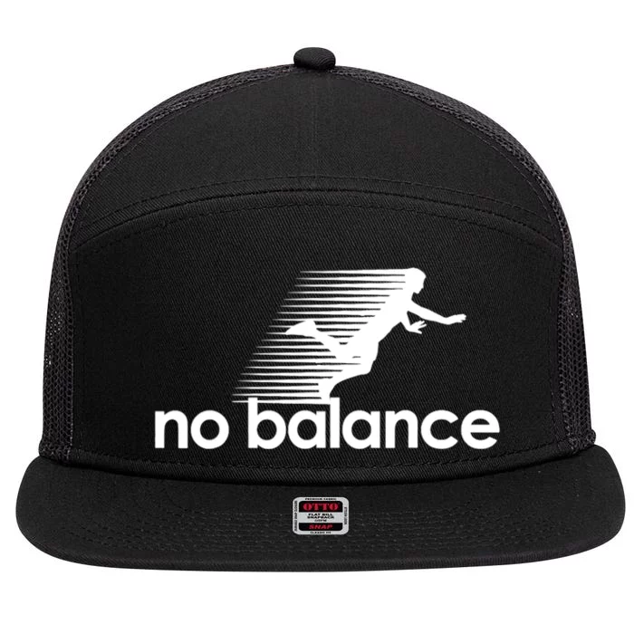 Funny Runner No Balance 7 Panel Mesh Trucker Snapback Hat