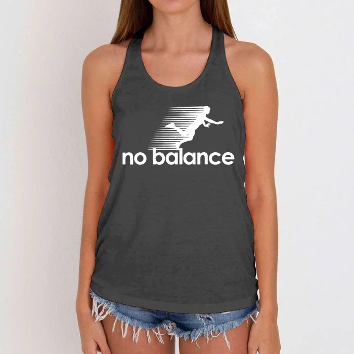 Funny Runner No Balance Women's Knotted Racerback Tank