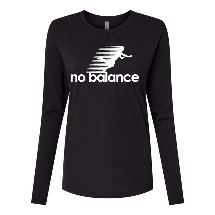 Funny Runner No Balance Womens Cotton Relaxed Long Sleeve T-Shirt