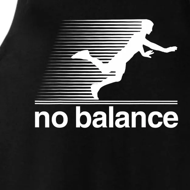 Funny Runner No Balance Ladies Tri-Blend Wicking Tank