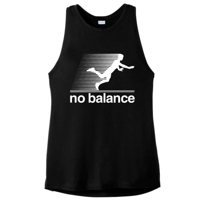 Funny Runner No Balance Ladies Tri-Blend Wicking Tank