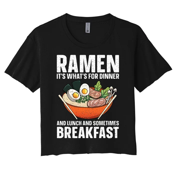 Funny Ra Noodles Art For Wo Japanese Ra Lovers Women's Crop Top Tee