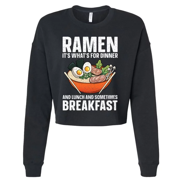 Funny Ra Noodles Art For Wo Japanese Ra Lovers Cropped Pullover Crew