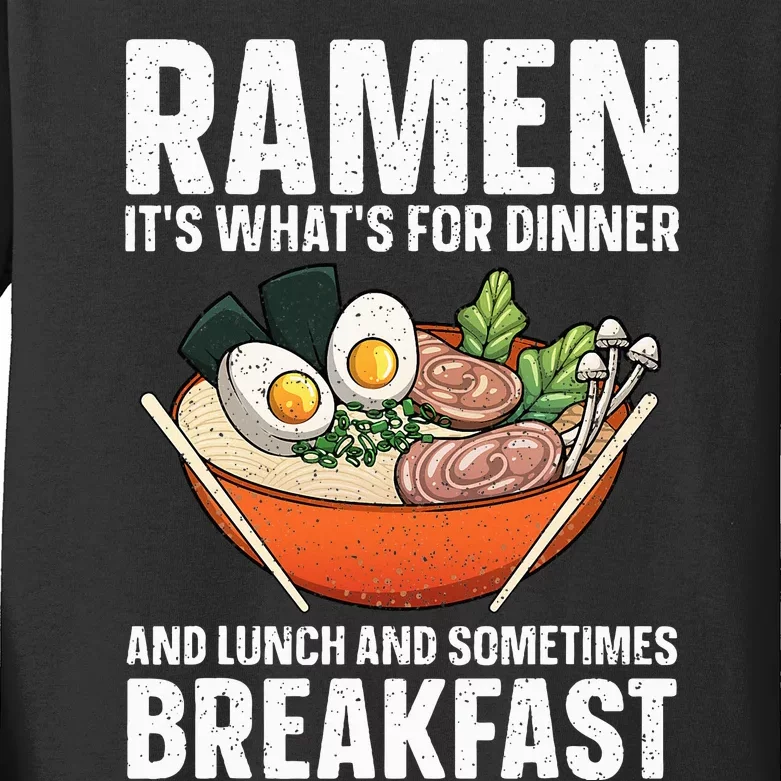 Funny Ra Noodles Art For Wo Japanese Ra Lovers Kids Long Sleeve Shirt