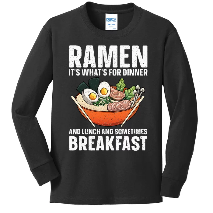 Funny Ra Noodles Art For Wo Japanese Ra Lovers Kids Long Sleeve Shirt