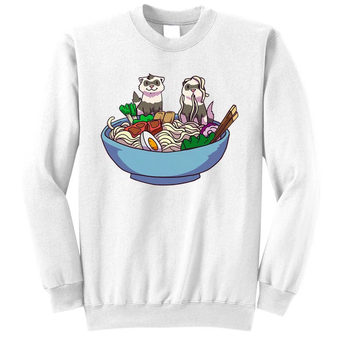 Ferret Ramen Noodles Anime Kawaii Japanese Otaku Gift Sweatshirt