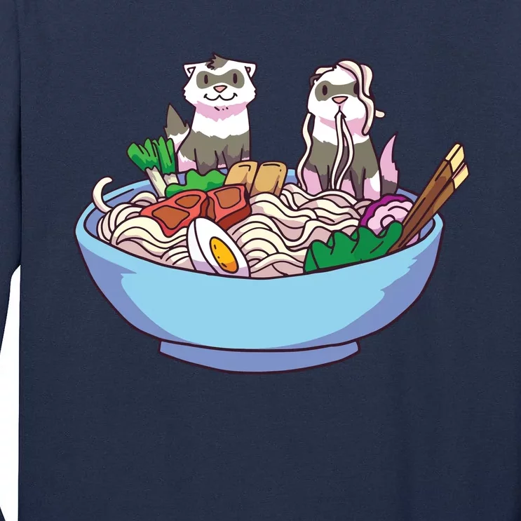 Ferret Ramen Noodles Anime Kawaii Japanese Otaku Gift Tall Long Sleeve T-Shirt