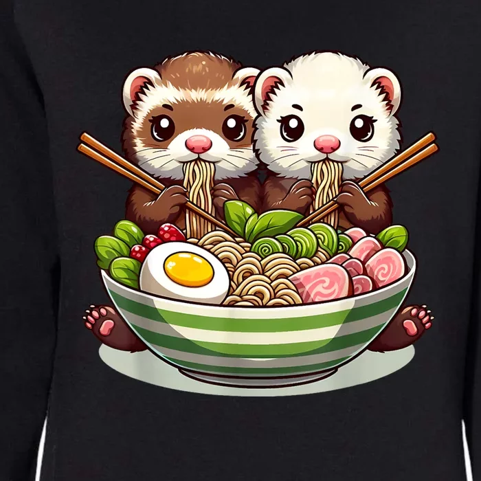 Ferret Ramen Noodle Japanese Kawaii Anime Gifts Women Womens California Wash Sweatshirt