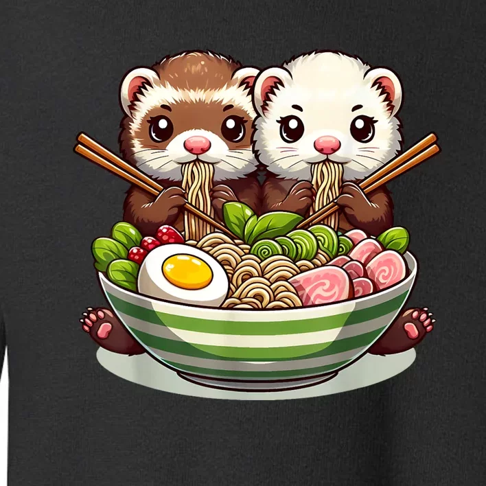 Ferret Ramen Noodle Japanese Kawaii Anime Gifts Women Toddler Sweatshirt