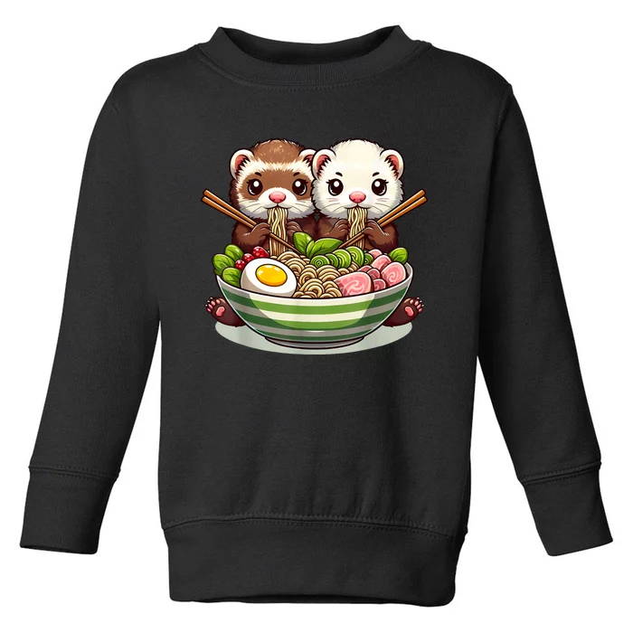 Ferret Ramen Noodle Japanese Kawaii Anime Gifts Women Toddler Sweatshirt