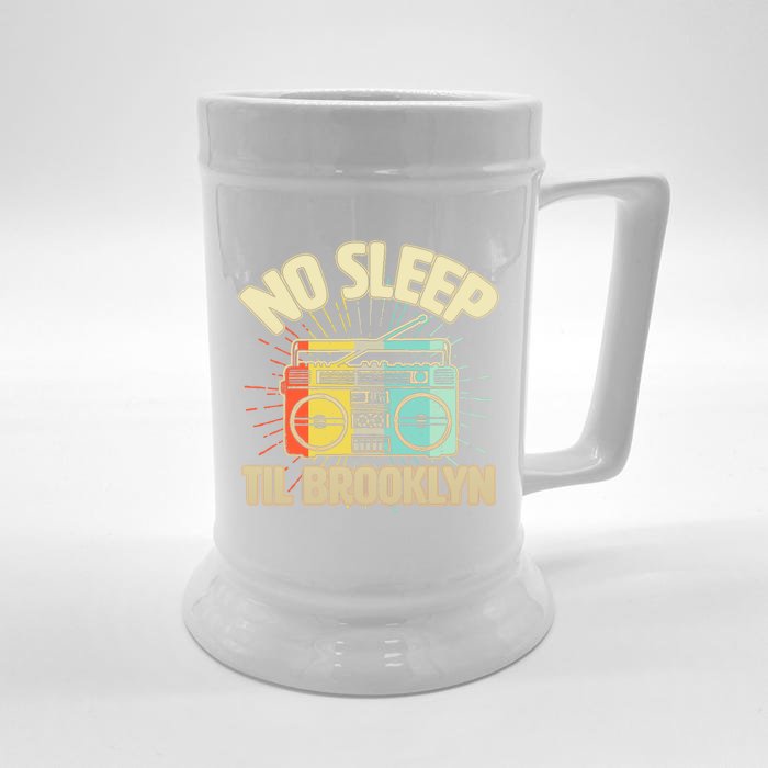 Funny Retro No Sleep Til Brooklyn Front & Back Beer Stein