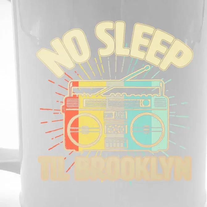 Funny Retro No Sleep Til Brooklyn Front & Back Beer Stein