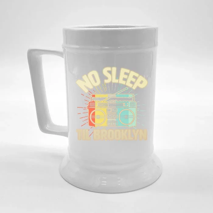 Funny Retro No Sleep Til Brooklyn Front & Back Beer Stein