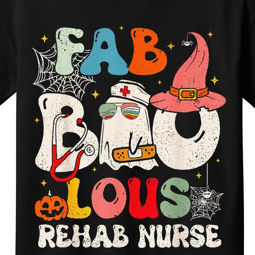 Faboolous Rehab Nurse Groovy Cute Halloween Spooky Season Kids T-Shirt