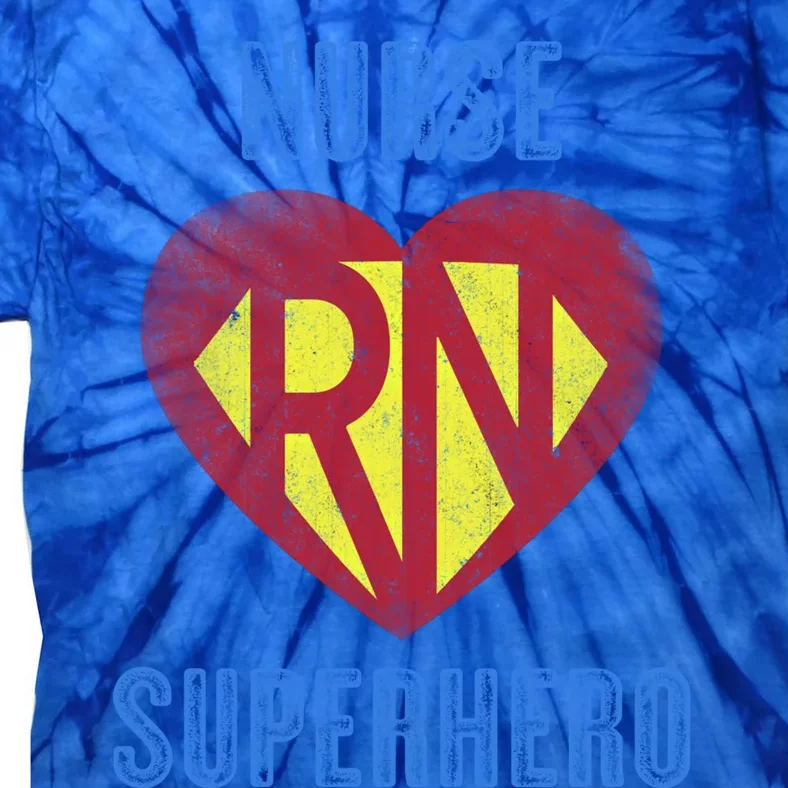 Funny Registered Nurse Superhero Gift Retro Rn Medic Heart Gift Tie-Dye T-Shirt