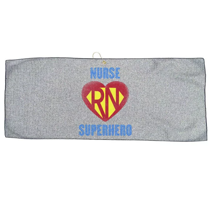 Funny Registered Nurse Superhero Gift Retro Rn Medic Heart Gift Large Microfiber Waffle Golf Towel